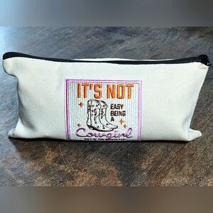 NWT Cream Western Pencil / makeup Bag Pounch